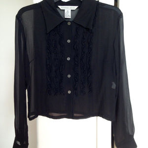 100% Silk Black Blouse